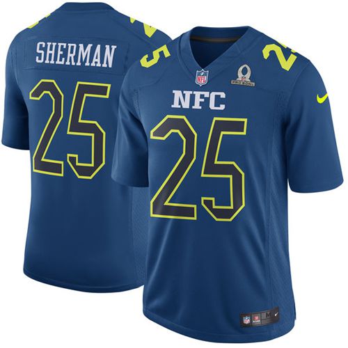 Nike Seahawks #25 Richard Sherman Navy Men's Stitched NFL Game NFC Pro Bowl Jersey